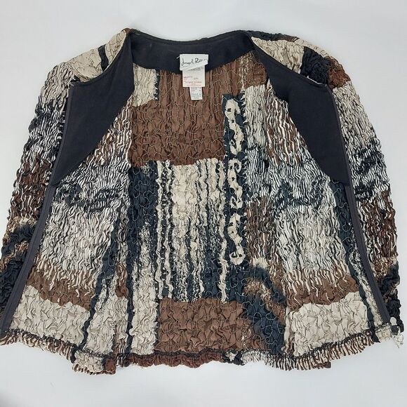 Vintage Joseph Ribkoff Jacket Womens Sz 12 Black Scrunch Textured Designer Chic - Picture 7 of 11